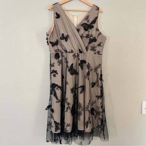 NWT 1950s Dress Vintage Elegant Butterfly Lace Cocktail Party Midi Dress Formal - Picture 2 of 13